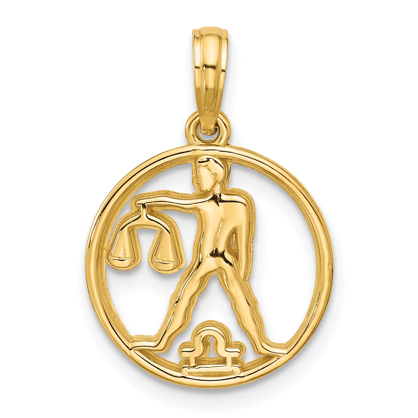 14K Polished Round Libra Pendant Main image