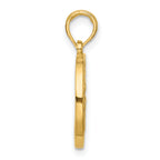 14K Polished Round Aquarius Pendant