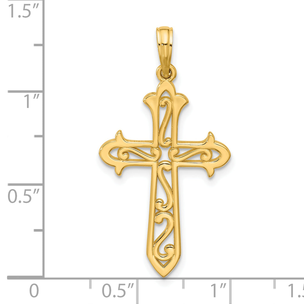 14K Polished Cross Pendant