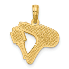 14K Polished Blow Dryer and Curl Brush Pendant