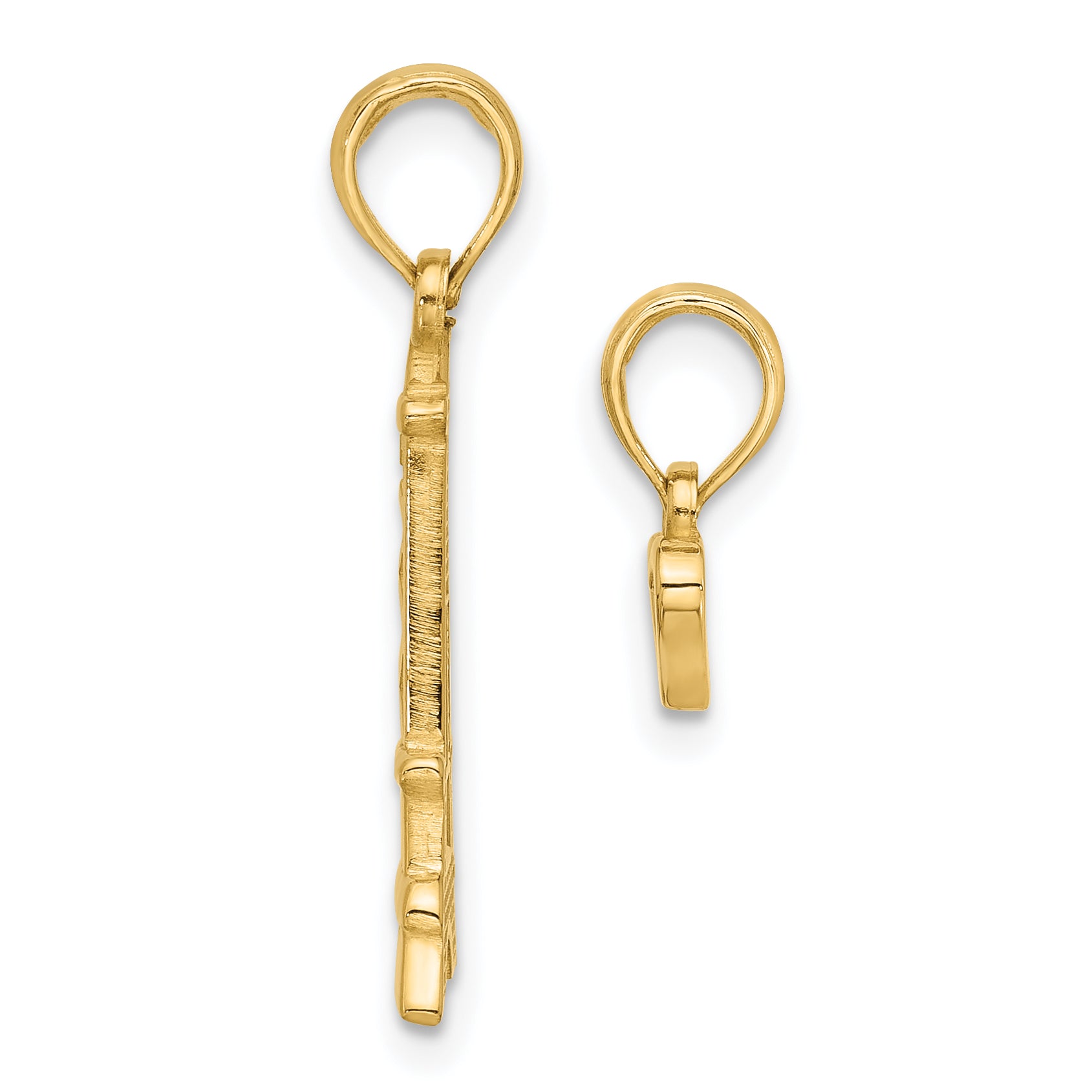 14K Polished and Satin Eiffel Tower with Heart Pendant Secondary image