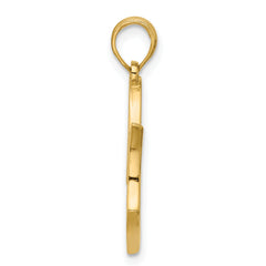 14K Polished Mom And Heart Pendant