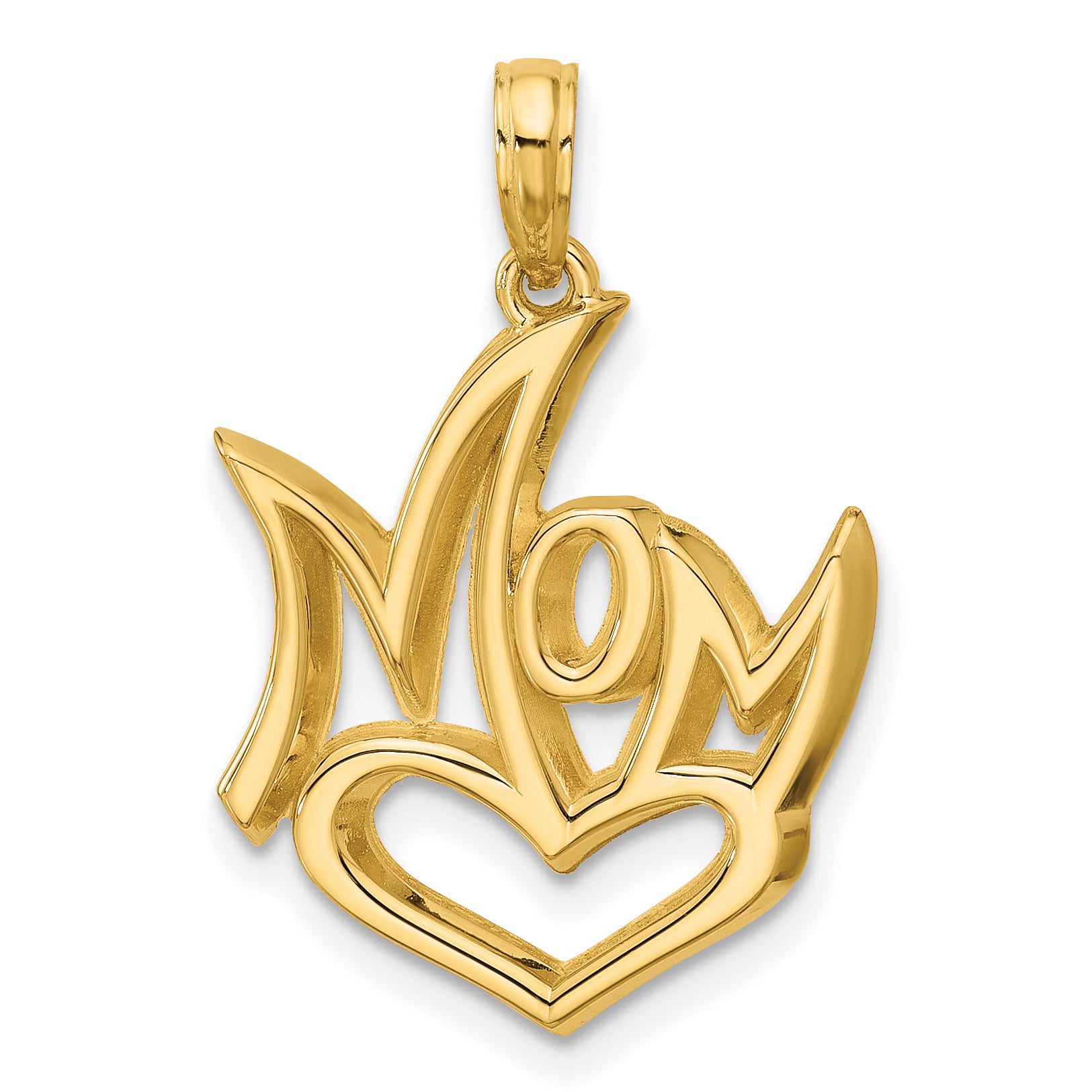 14K Polished Mom And Heart Pendant Main image