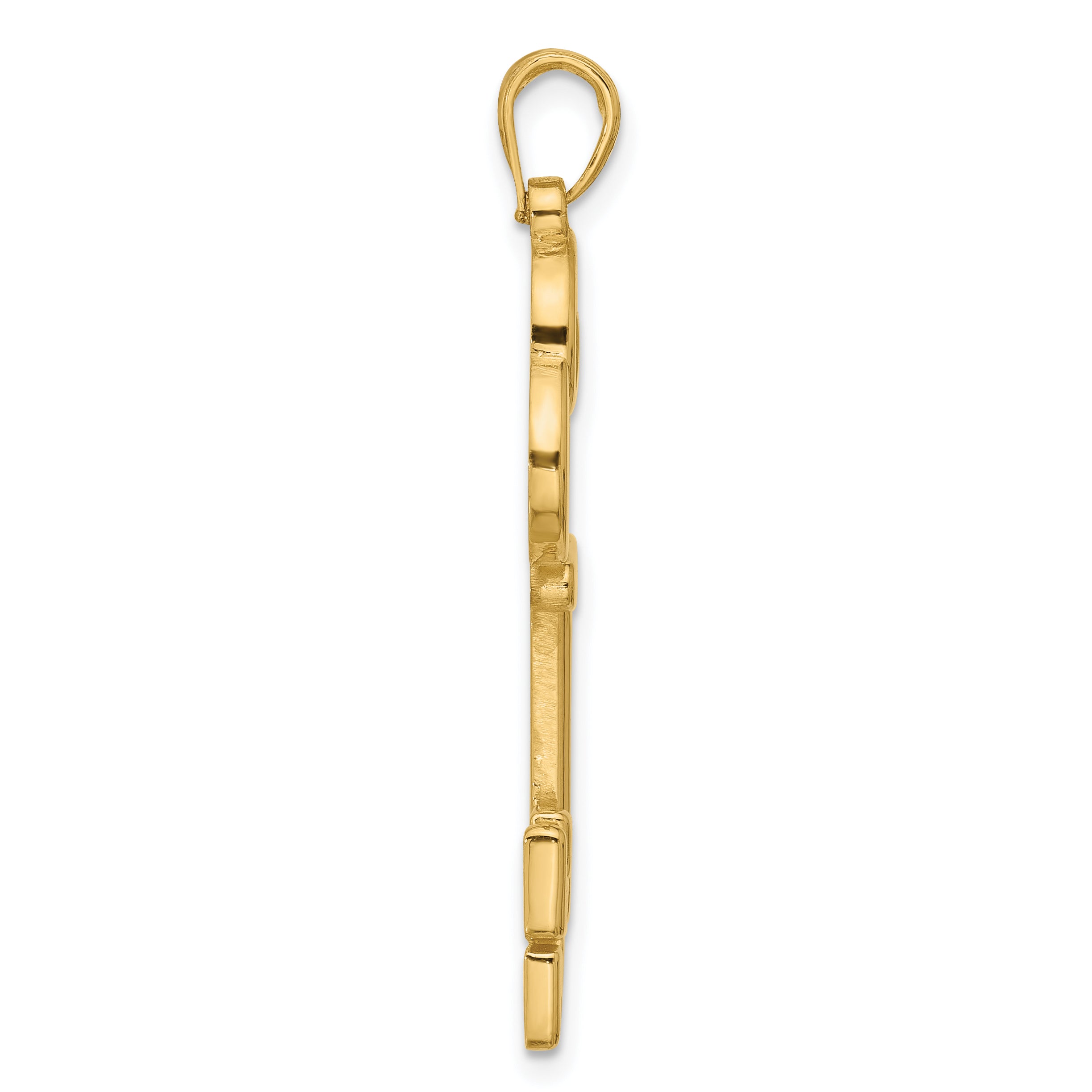 14K Polished Fancy Key Pendant Secondary image