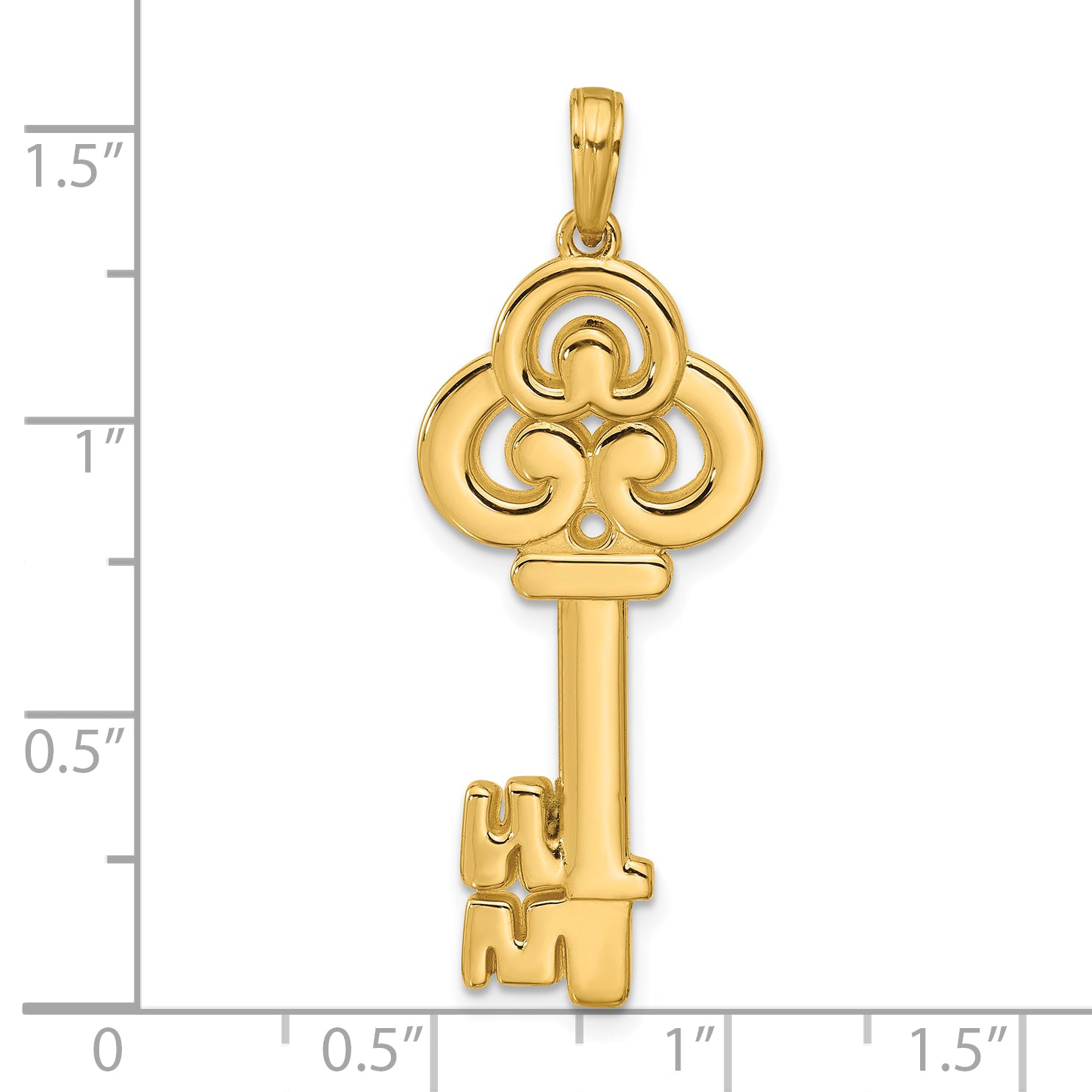 14K Polished Fancy Key Pendant