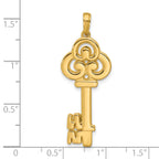 14K Polished Fancy Key Pendant