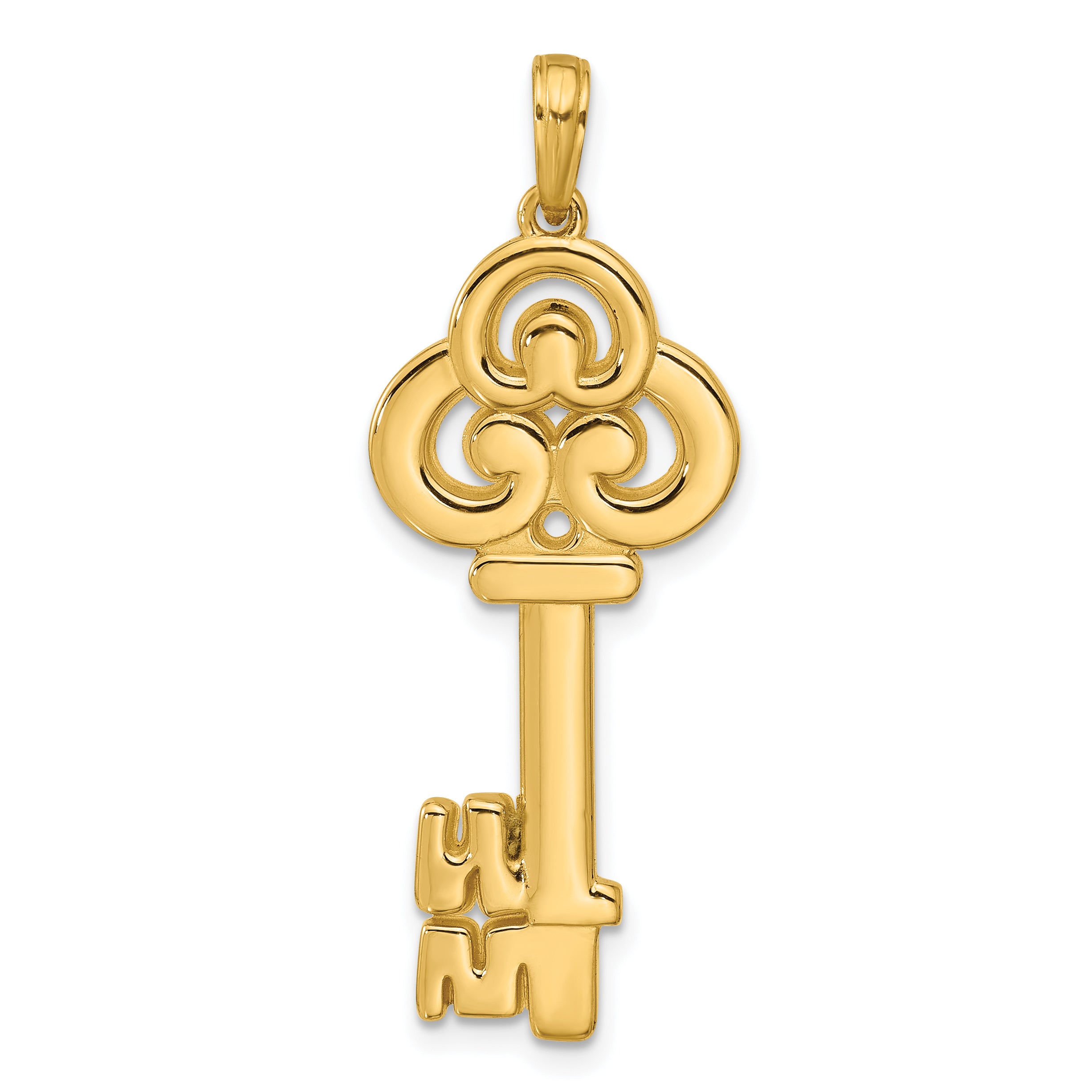 14K Polished Fancy Key Pendant Main image