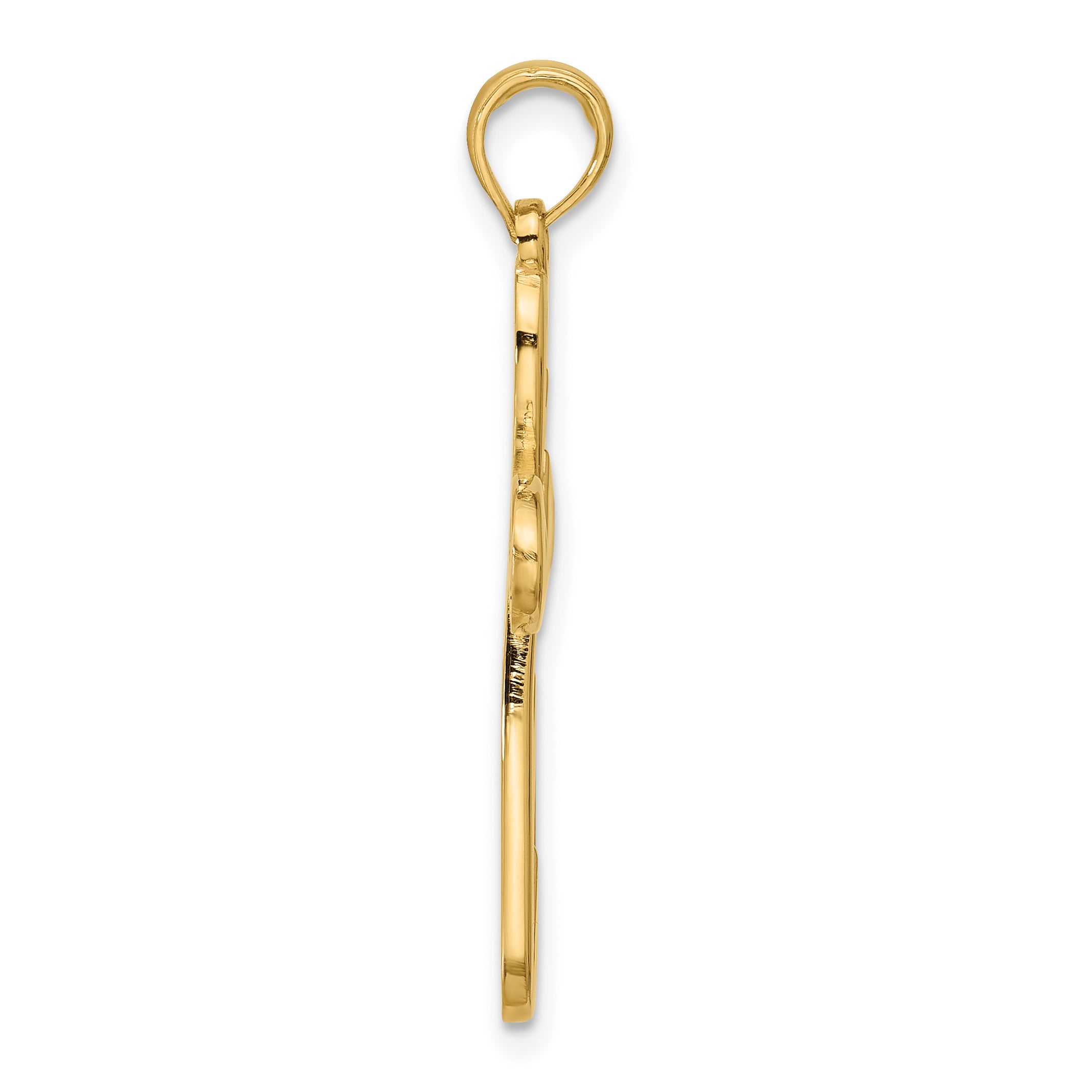 14K Polished Rounded Cross Pendant Secondary image