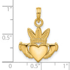 14K Polished Heart Crown Pendant
