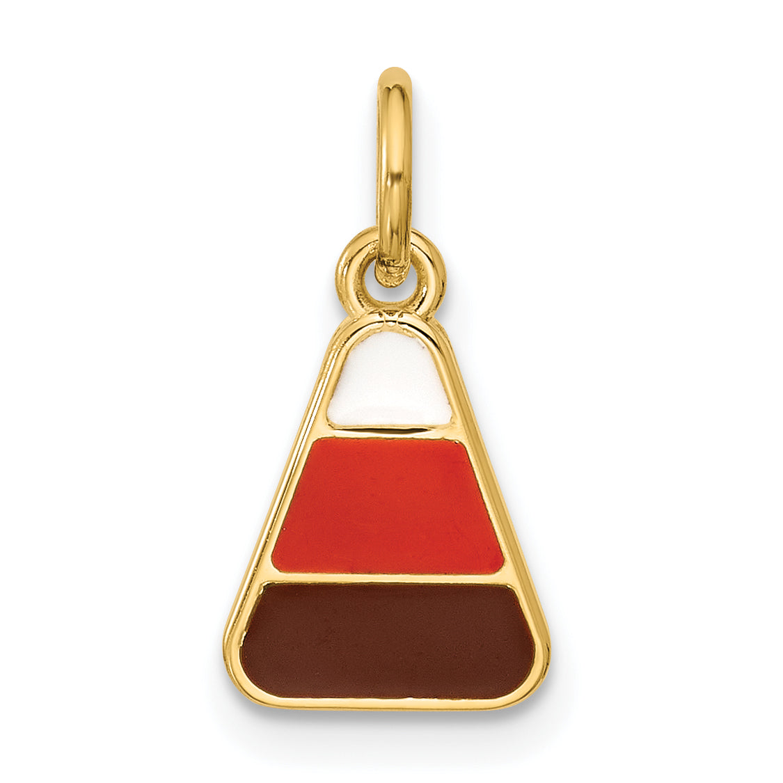 14K Polished Enameled Candy Corn Pendant Main image