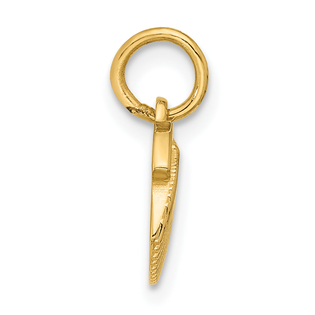 14K Polished Textured Seashell Pendant Secondary image