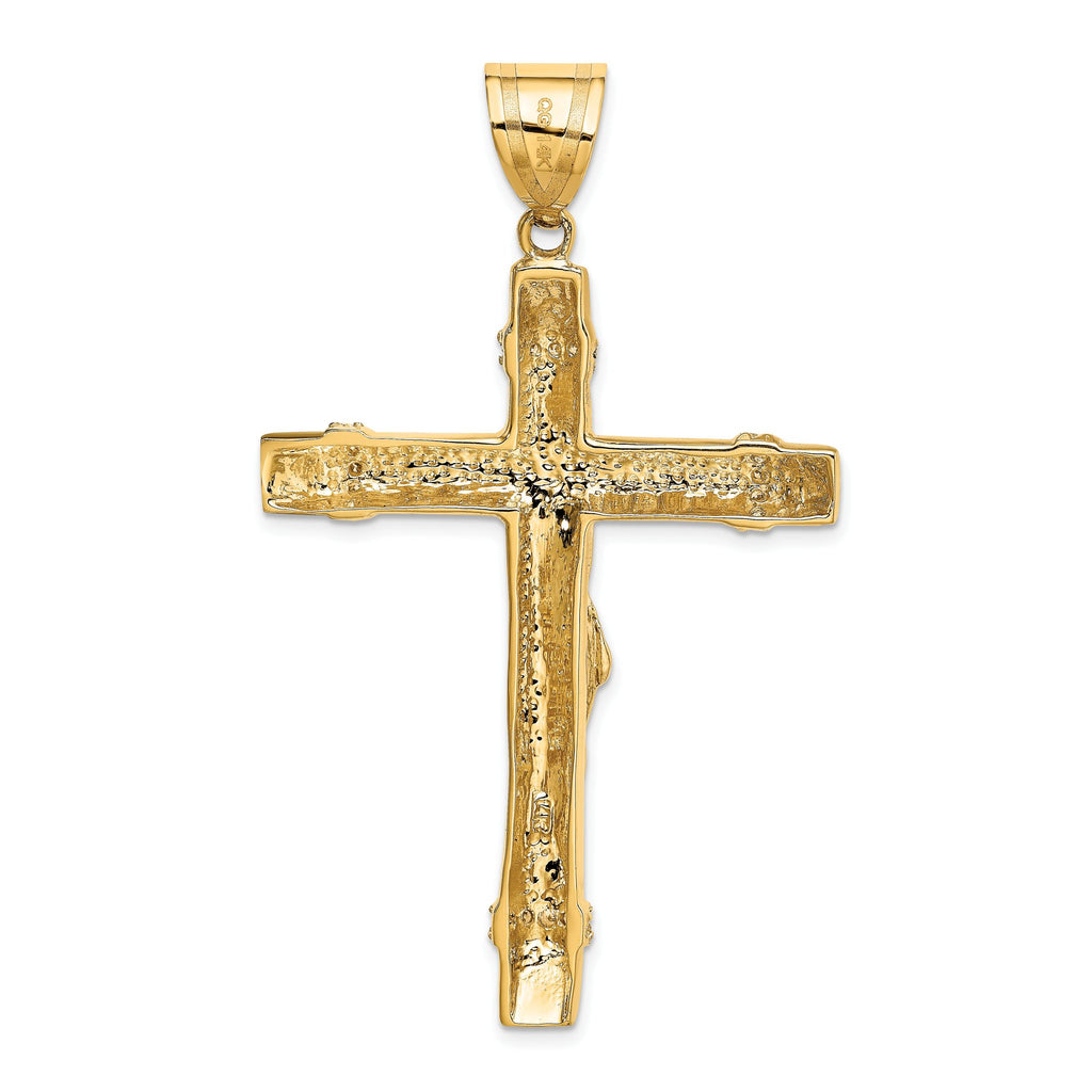 Cubic Zirconia Crucifix Pendant in 14K Two-Tone Gold, 41mm - Sophia Jewelers