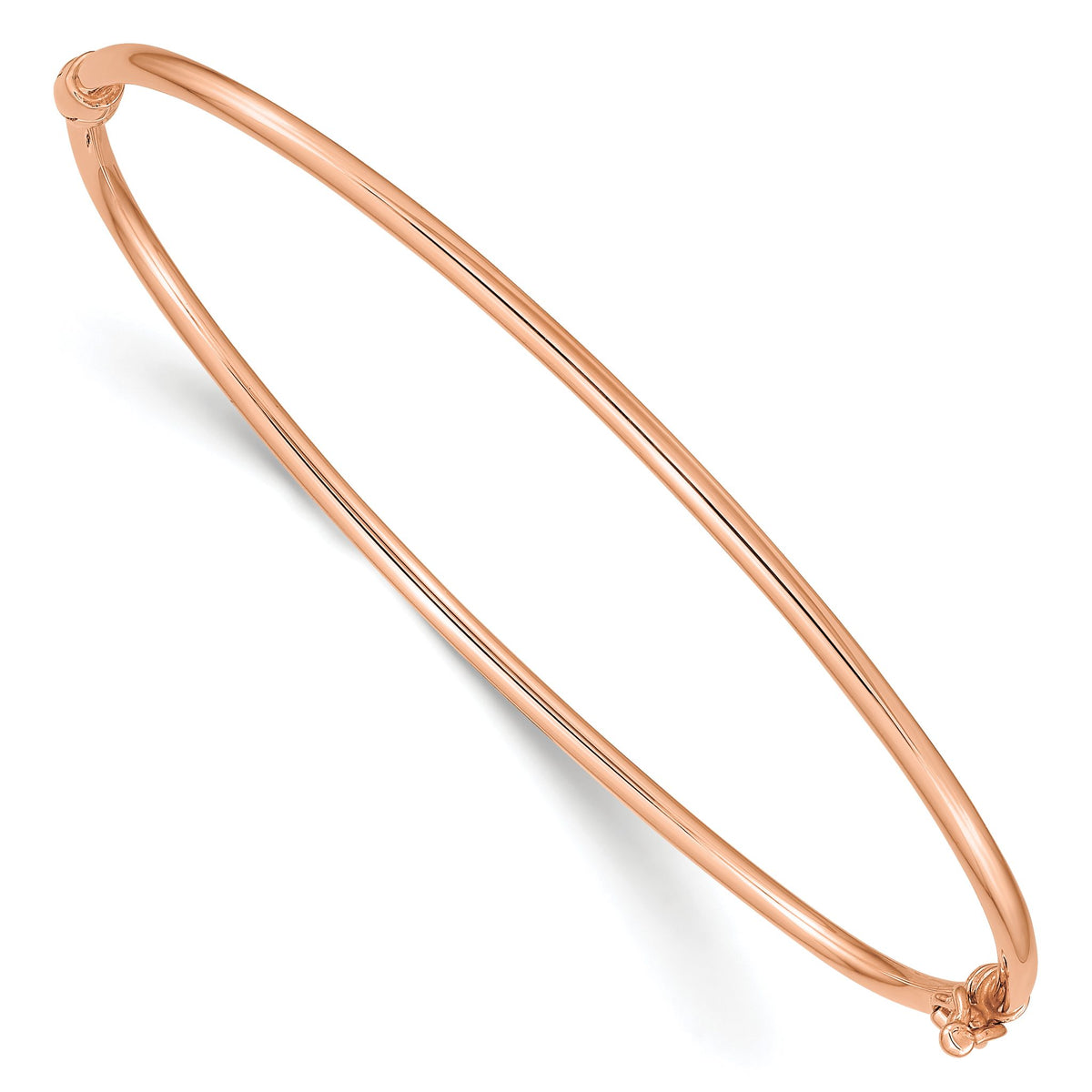 Oval Bangle Bracelet in 14K Rose Gold, 2mm Hinged - Sophia Jewelers Main image