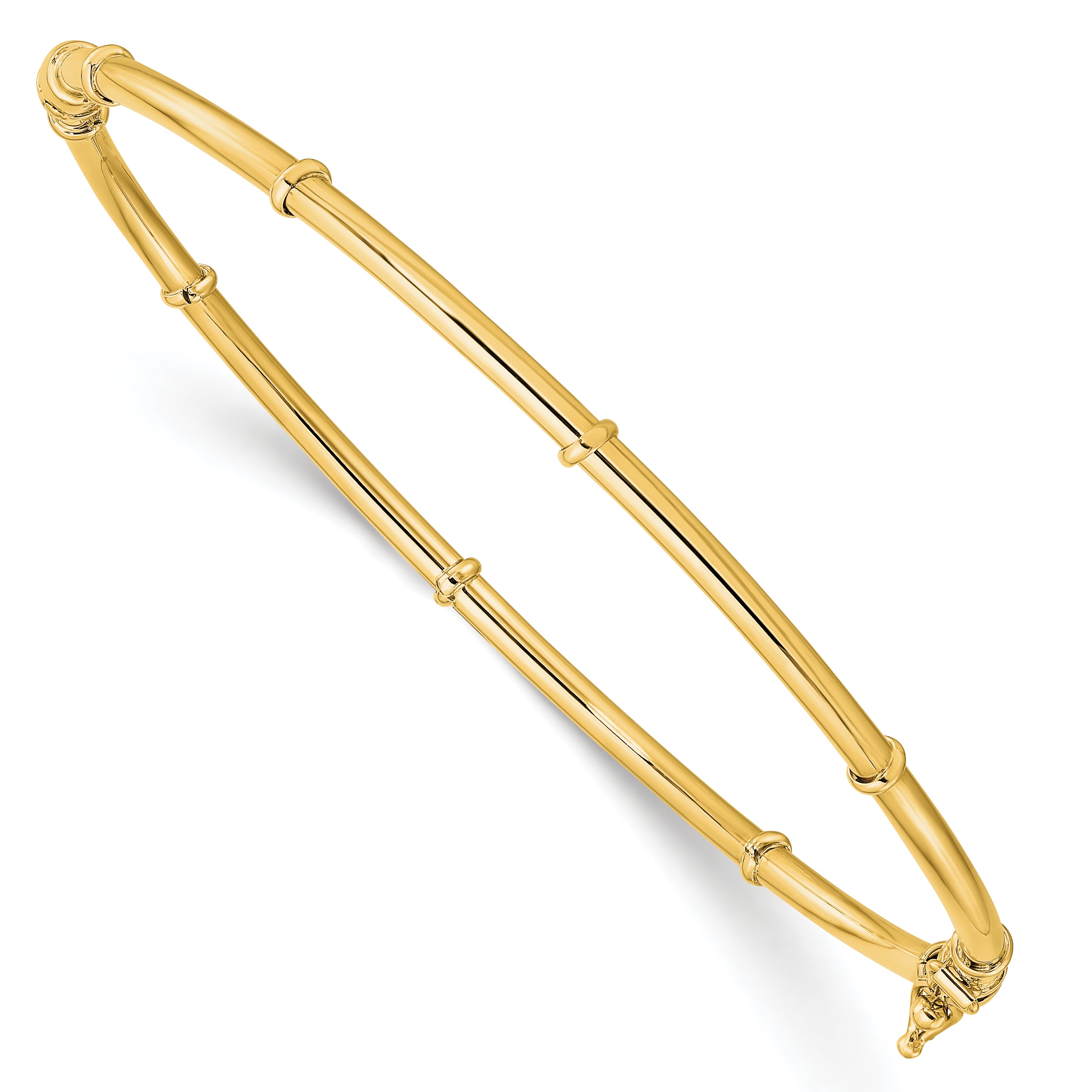 14K Polished Fancy 3.50mm Hinged Oval Bangle Bracelet Main image