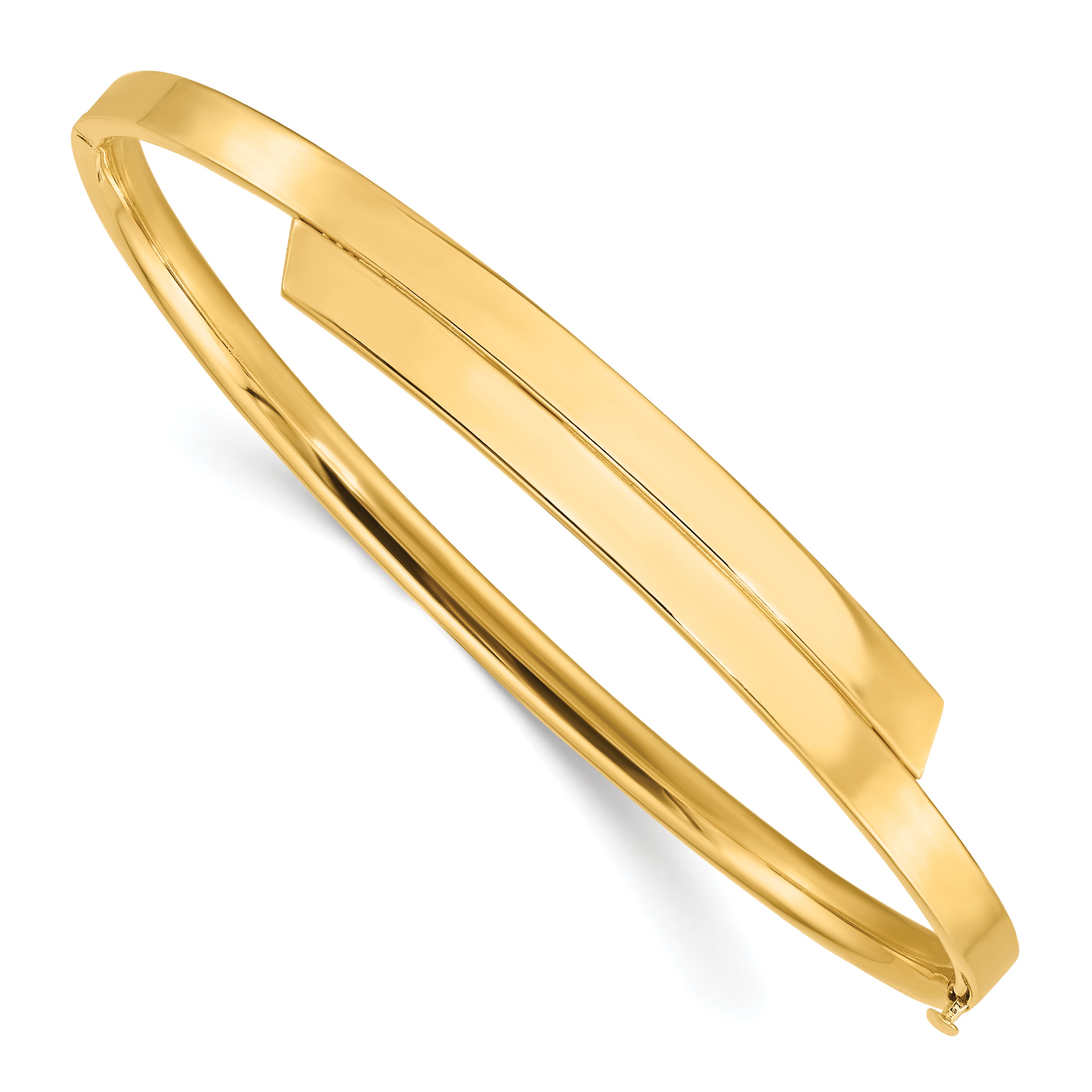 14k 2/16 Polished Bypass 3.65mm Hinged Round Bangle Bracelet Main image