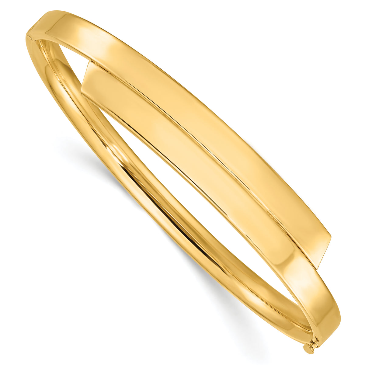 14k 3/16 Polished Bypass 5.00mm Hinged Round Bangle Bracelet