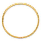 14k Satin Diamond-cut 6.20mm Hinged Round Bangle Bracelet
