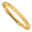 14k Satin Diamond-cut 6.20mm Hinged Round Bangle Bracelet