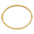 14K Diamond-cut and Laser-cut Fancy Hinged Bangle Bracelet