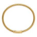 14K Polished and Diamond-cut Fancy Spiral 3.75mm Flexible Oval Bangle Bracelet