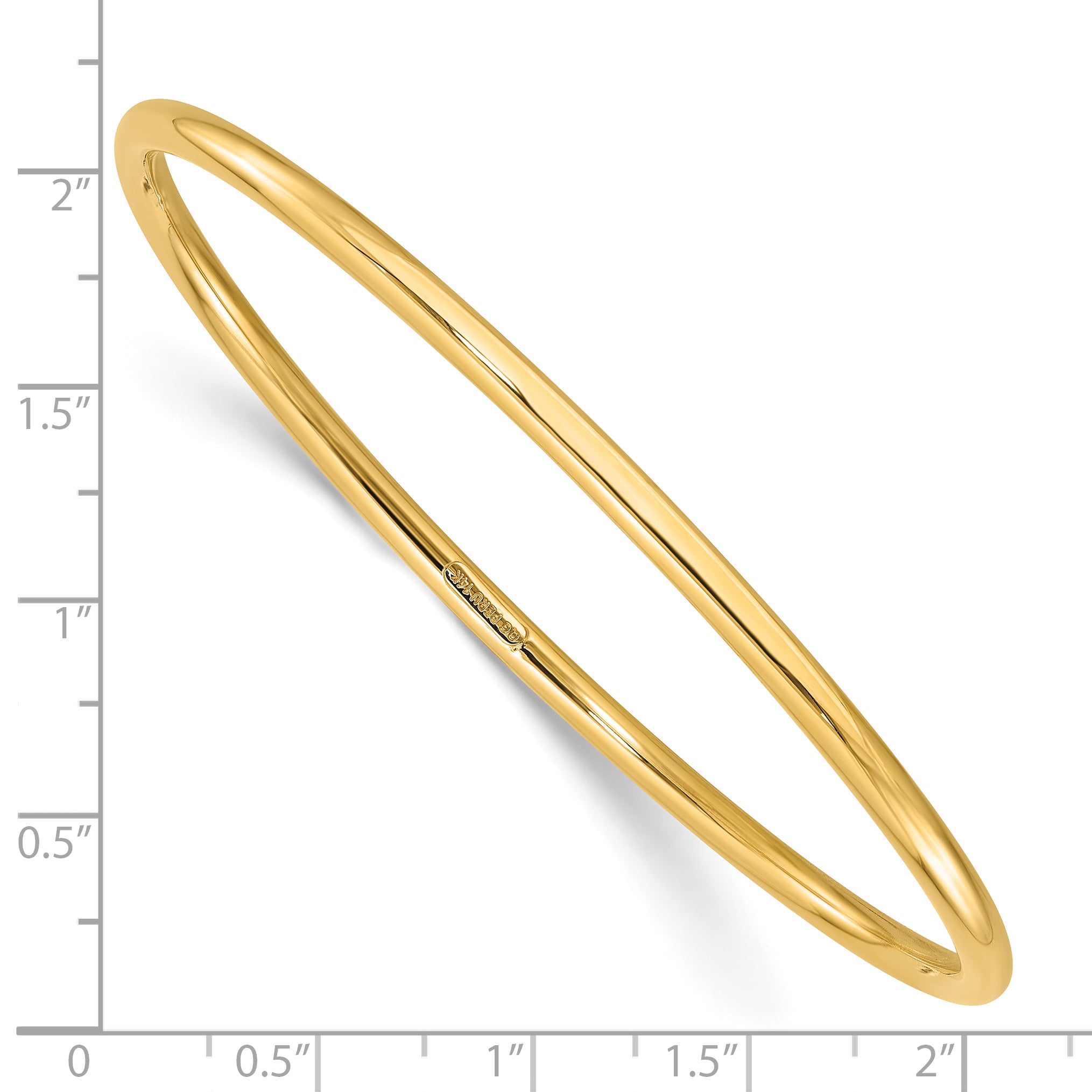 14k Polished 3.00mm Slip-on Round Bangle Bracelet
