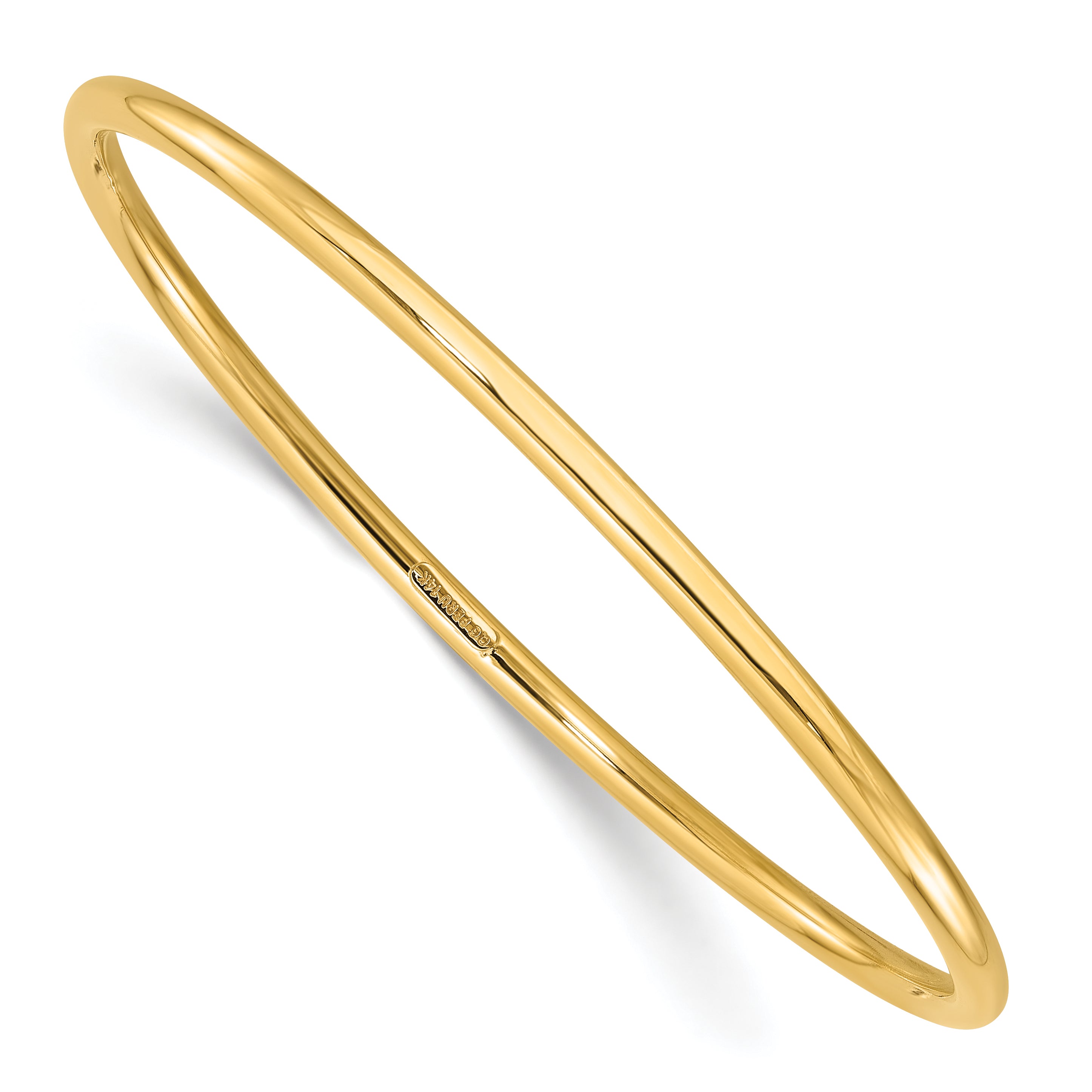 14k Polished 3.00mm Slip-on Round Bangle Bracelet Main image