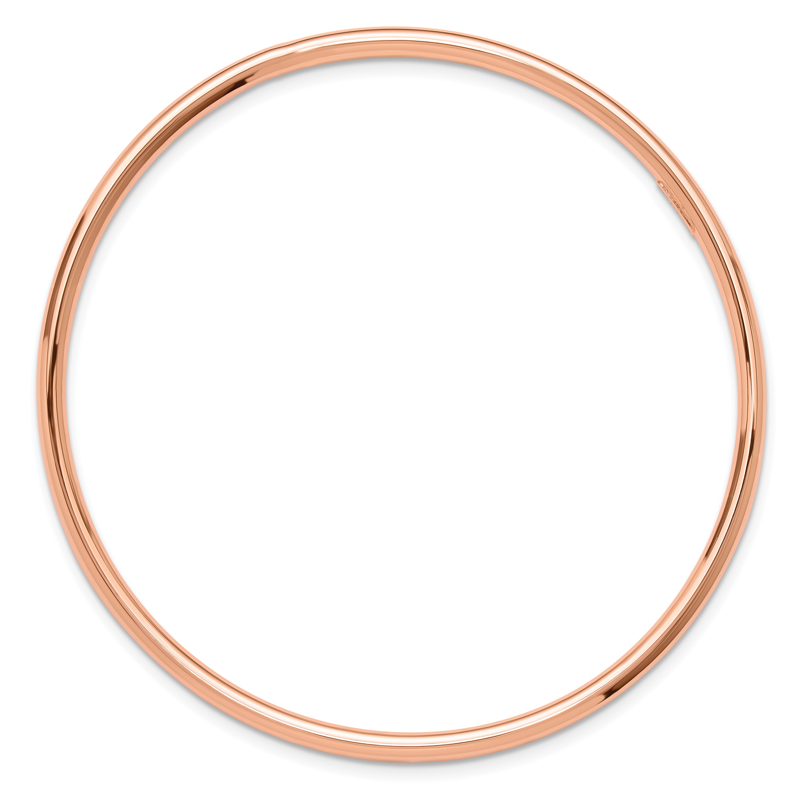 14k Rose Gold Polished 3.00mm Slip-on Round Bangle Bracelet Secondary image