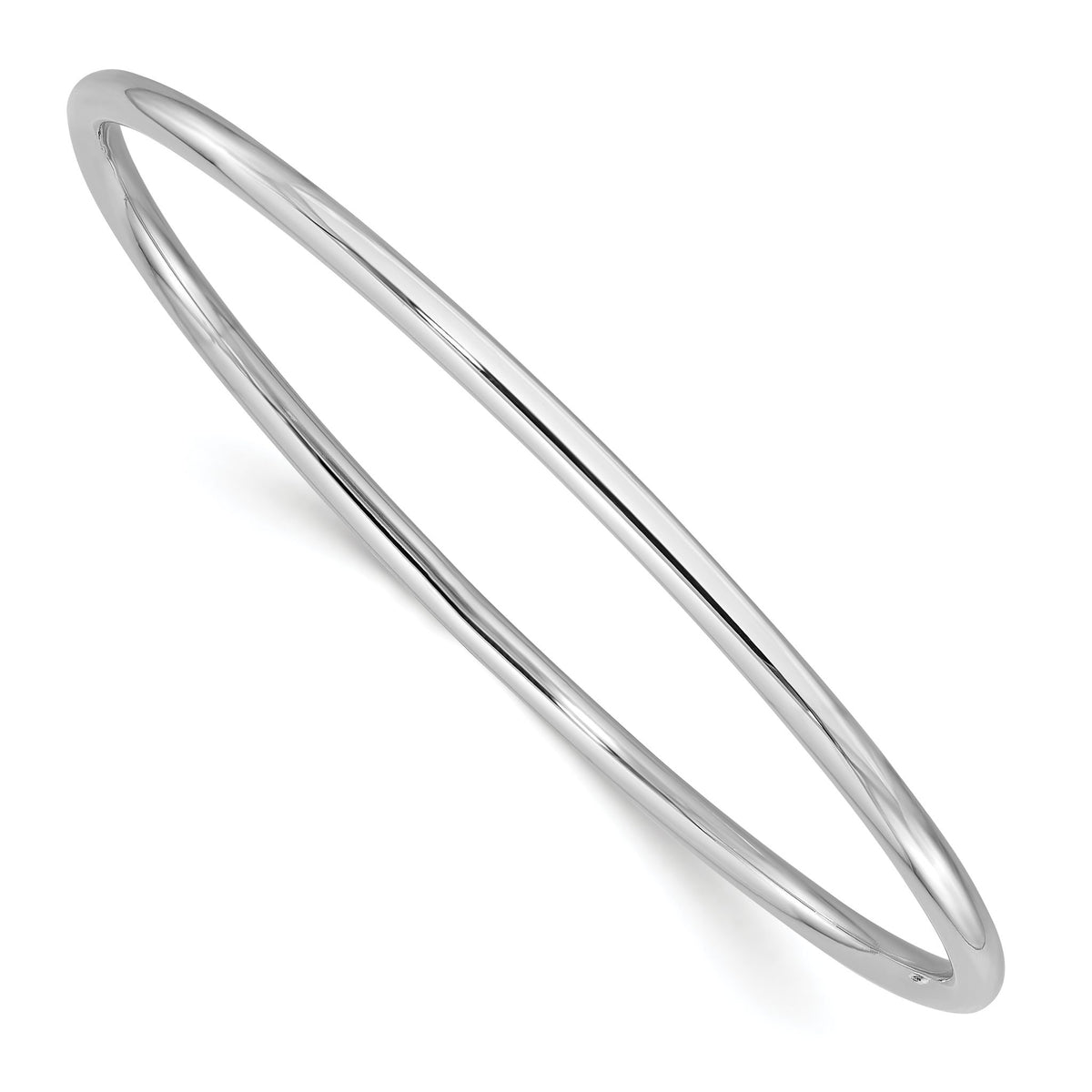 Slip-On Round Bangle Bracelet in 14K White Gold, 3mm - Sophia Jewelers Main image