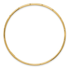 14k Polished Diamond-cut 2.00mm Slip-on Round Bangle Bracelet