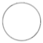 14k White Gold Polished Diamond-cut 2.00mm Slip-on Round Bangle Bracelet