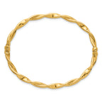 14k Polished and Twisted 3.80mm Hinged Oval Bangle Bracelet