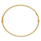 14k Polished Brushed and Textured 6.00mm Hinged Oval Bangle Bracelet