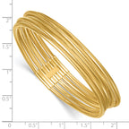 14k Polished Five Strand Mesh Stretch Round Bracelet