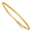 14k Polished and Diamond-cut Twisted 3.00mm Hinged Oval Bangle Bracelet