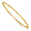 14k Polished Diamond-cut 2.20mm Hinged Oval Bangle Bracelet