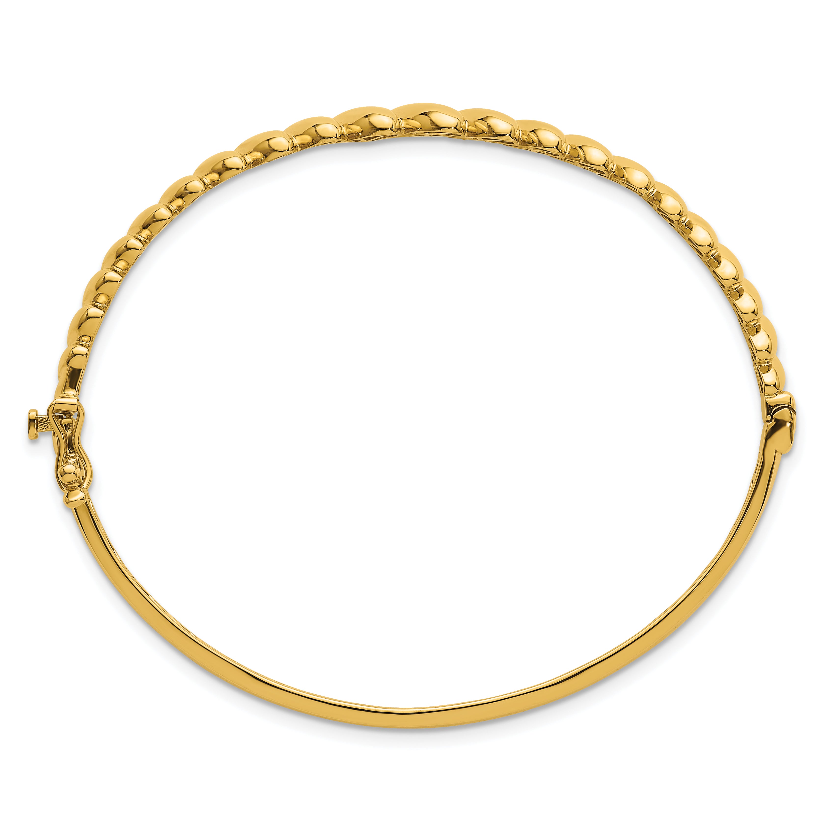 14k Polished Graduated Ovals Fancy Hinged Oval Bangle Bracelet Secondary image