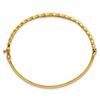 14k Polished Graduated Ovals Fancy Hinged Oval Bangle Bracelet