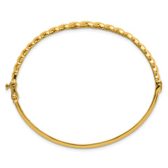 14k Polished Graduated Ovals Fancy Hinged Oval Bangle Bracelet