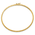 14k Polished Laser and Diamond-cut 6.15mm Fancy Pierced Design Flexible Oval Bangle Bracelet