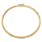 14k Polished Laser and Diamond-cut 6.15mm Fancy Pierced Design Flexible Oval Bangle Bracelet