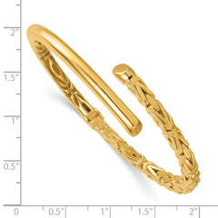 14k Polished Fancy Byzantine 4.50mm Hinged Oval Cuff Bangle Bracelet