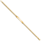 14k Polished Semi-Solid Chain/Solid Plate Cuban Link 25.5x5mm Plate 7 inch ID Bracelet