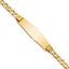 14k Polished Semi-Solid Chain/Solid Plate Cuban Link Soft Diamond Shape 25.5x7.5mm Plate 7 inch ID B - Sophia Jewelers