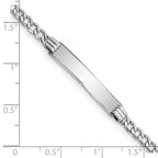 14k White Gold Polished Semi-Solid Chain/Solid Plate Cuban Link 26x5mm Plate 7 inch ID Bracelet - Sophia Jewelers