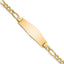 14k Polished Semi-solid Chain/Solid Plate Figaro Link Soft Diamond Shape 28x9.5mm Plate 8 inch ID Bracelet