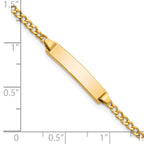 14k Polished Semi-Solid Chain/Solid Plate Cuban Link 20x4.5mm Plate 6 inch Baby/Child ID Bracelet - Sophia Jewelers