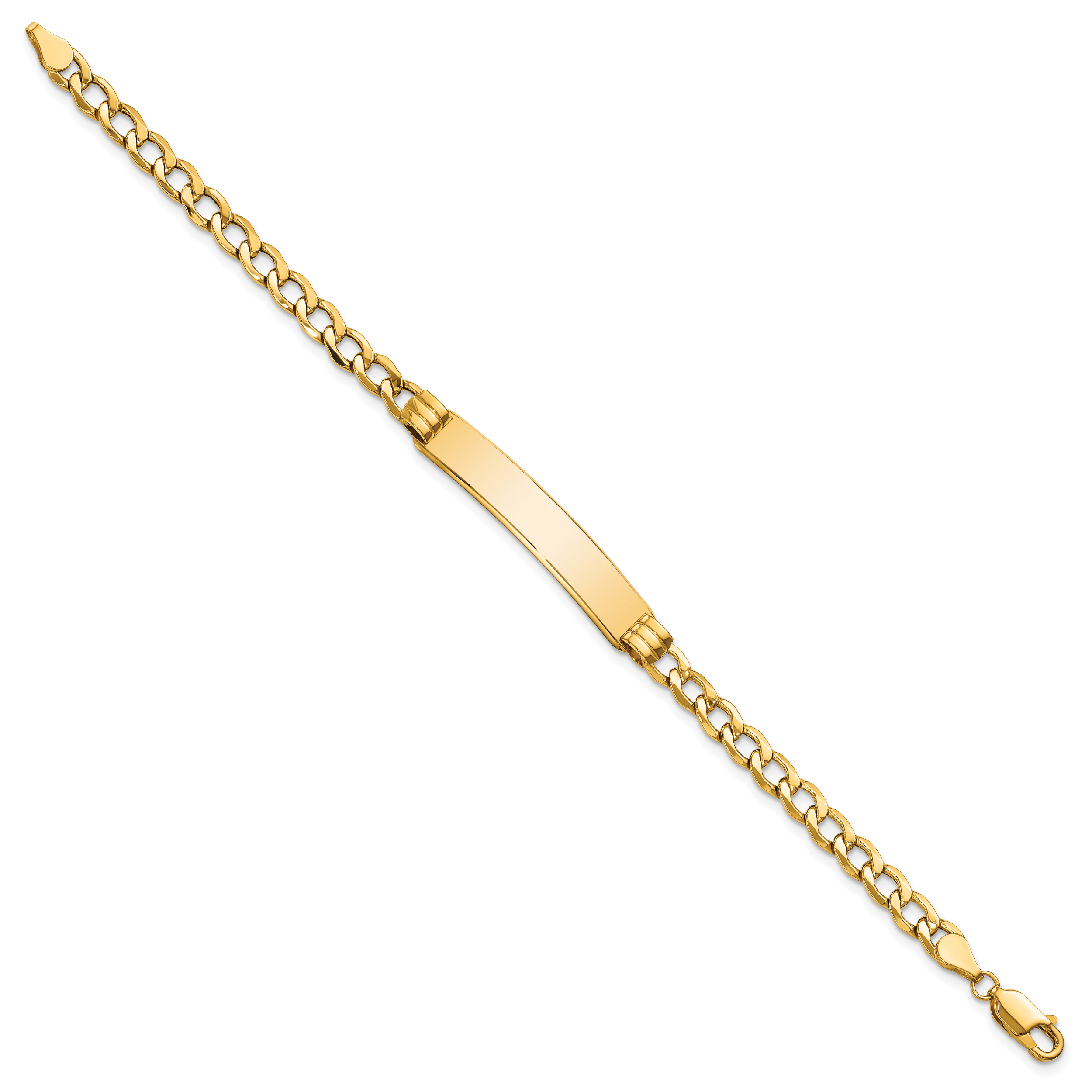 14K Yellow Gold Cuban ID Bracelet 5.5mm Secondary image