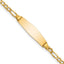 14k Polished Semi-Solid Chain/Solid Plate Figaro Link Soft Diamond Shape 19.5x5.5mm Plate 7 inch ID Bracelet