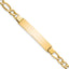 14k Polished Semi-Solid Chain/Solid Plate Figaro Link 34.5x7mm Plate 8 inch ID Bracelet