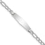 14K White Gold Polished Semi-Solid Chain/Solid Plate Figaro Link Soft Diamond Shape 34x10mm Plate 7 - Sophia Jewelers